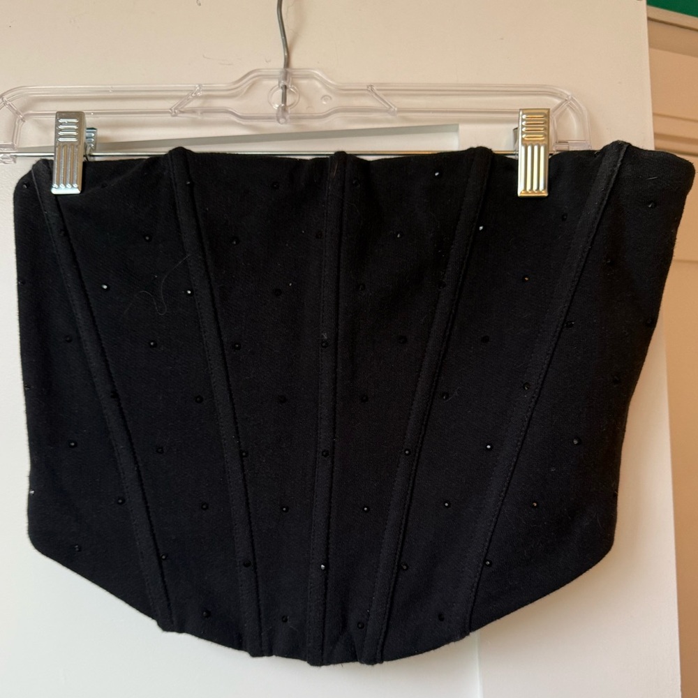 Good American Black Beaded Skirt